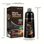 Hair Colour Shampoo Black 3-in-1 Kit with 500ml for hair, skin and beauty routines - product gallery image 12