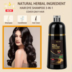 Hair Colour Shampoo Black 3-in-1 Kit with 500ml for hair, skin and beauty routines - product gallery image 4