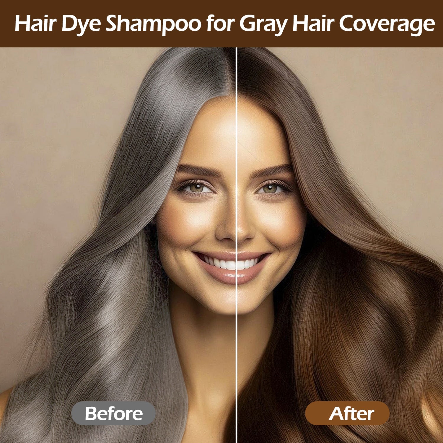 Hair Colour Shampoo Black 3-in-1 Kit with 500ml for hair, skin and beauty routines - product gallery image 7