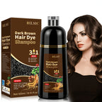 Hair Colouring Shampoo Herbal Dye 3-in-1 Instant Grey Men with 500ml - product gallery image 3