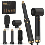 Hair Dryer Brush 5-in-1 Blow Detachable Styler Salon-Quality - Black option