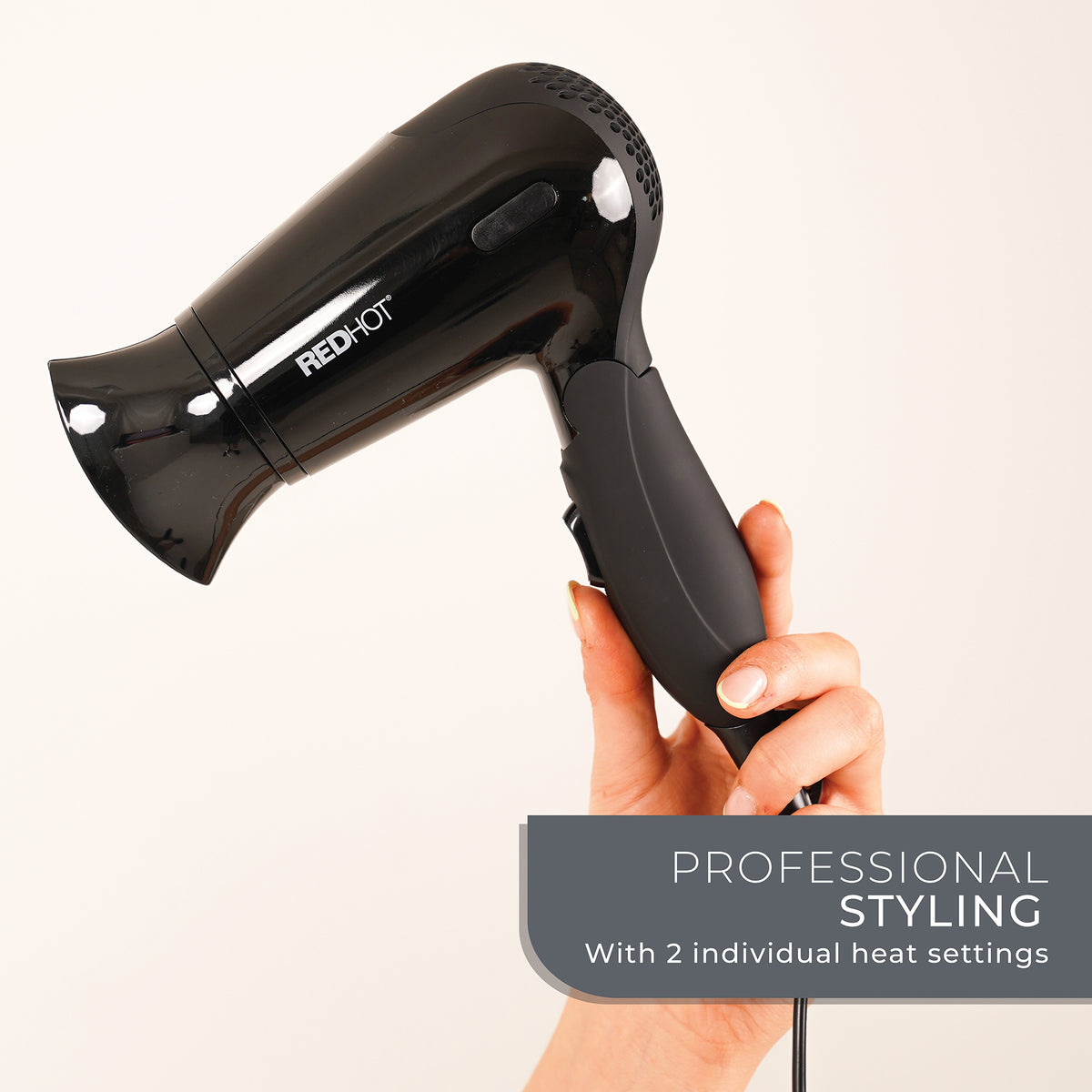Hair Dryer Red Hot 1200W Travel Folding Handle with Foldable - product gallery image 15