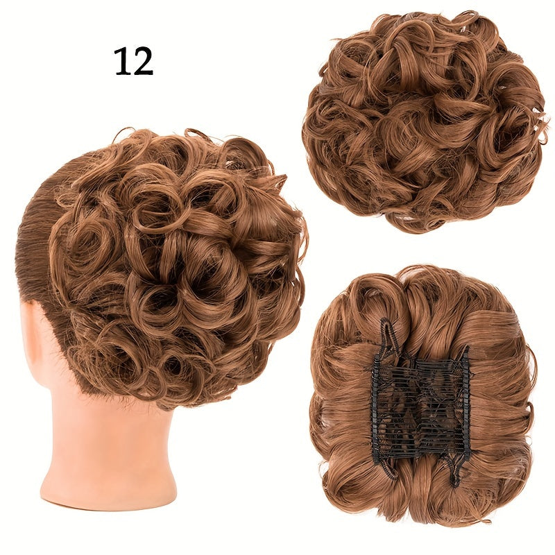 Hair Extension Clip-In Ponytail Scrunchie Curly Bun Hairpiece with 15.24cm - 12, 15.24cm option