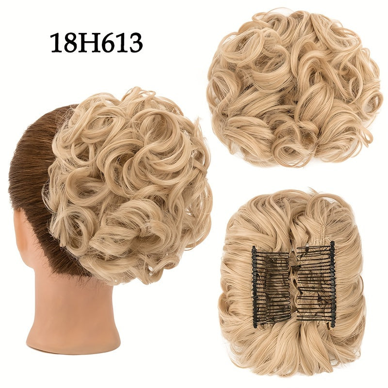 Hair Extension Clip-In Ponytail Scrunchie Curly Bun Hairpiece with 15.24cm - 18H613, 15.24cm option
