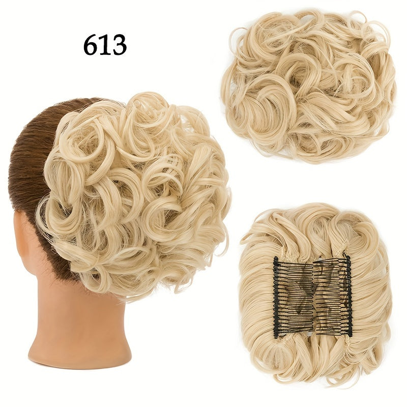 Hair Extension Clip-In Ponytail Scrunchie Curly Bun Hairpiece with 15.24cm - 613, 15.24cm option