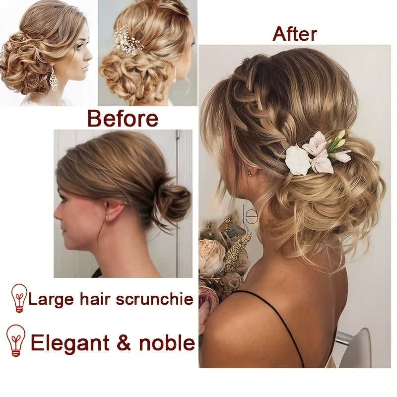 Hair Extension Clip-In Ponytail Scrunchie Curly Bun Hairpiece with 15.24cm - product gallery image 4