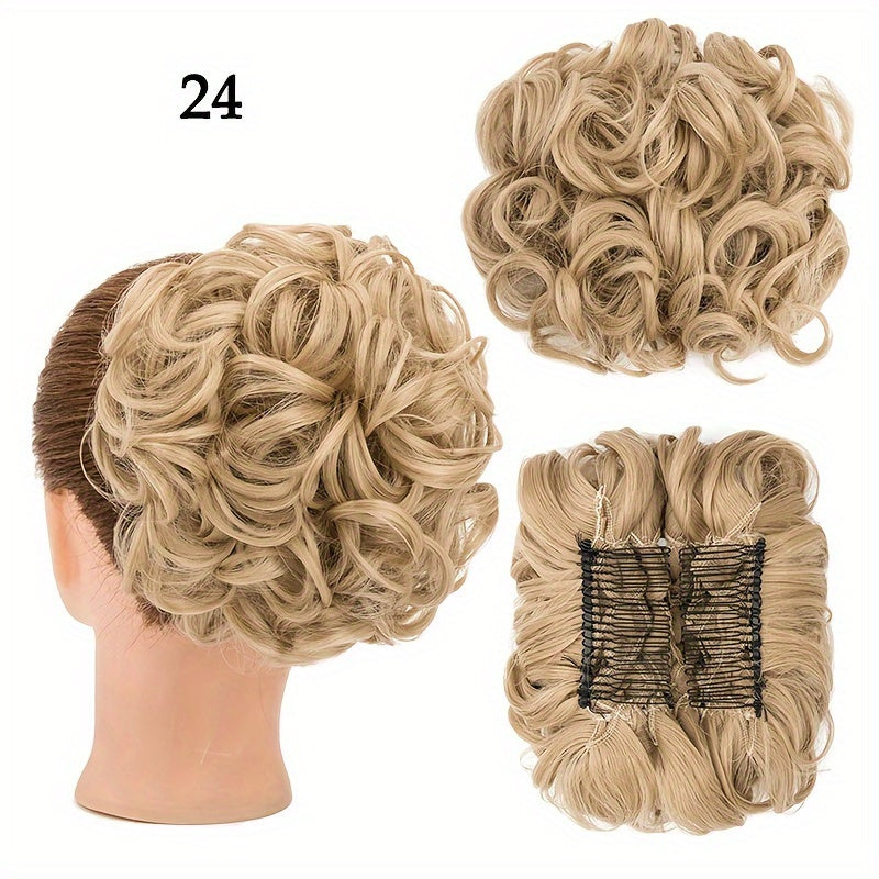 Hair Extension Clip-In Ponytail Scrunchie Curly Bun Hairpiece with 15.24cm - Twenty Four, 15.24cm option