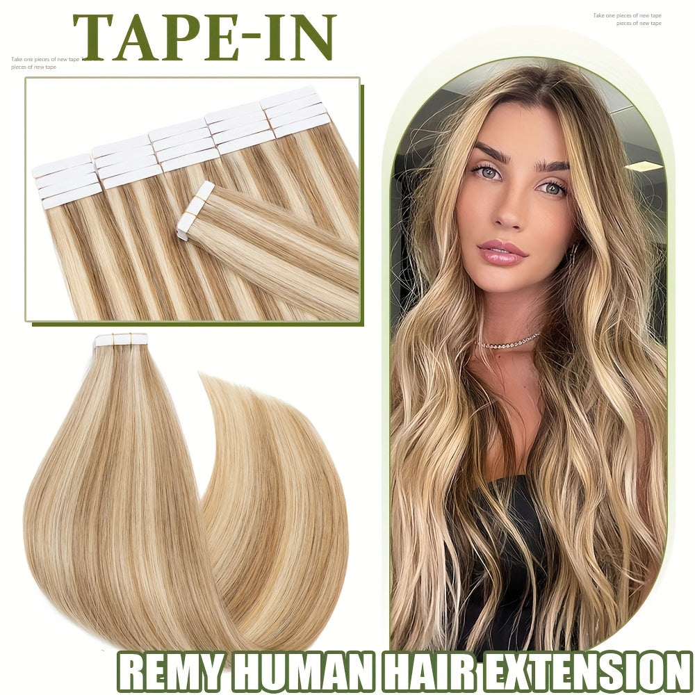 Hair Extension Tape In Human Extensions 20pcs Remy with 50g - #12P613, 40.64cm option