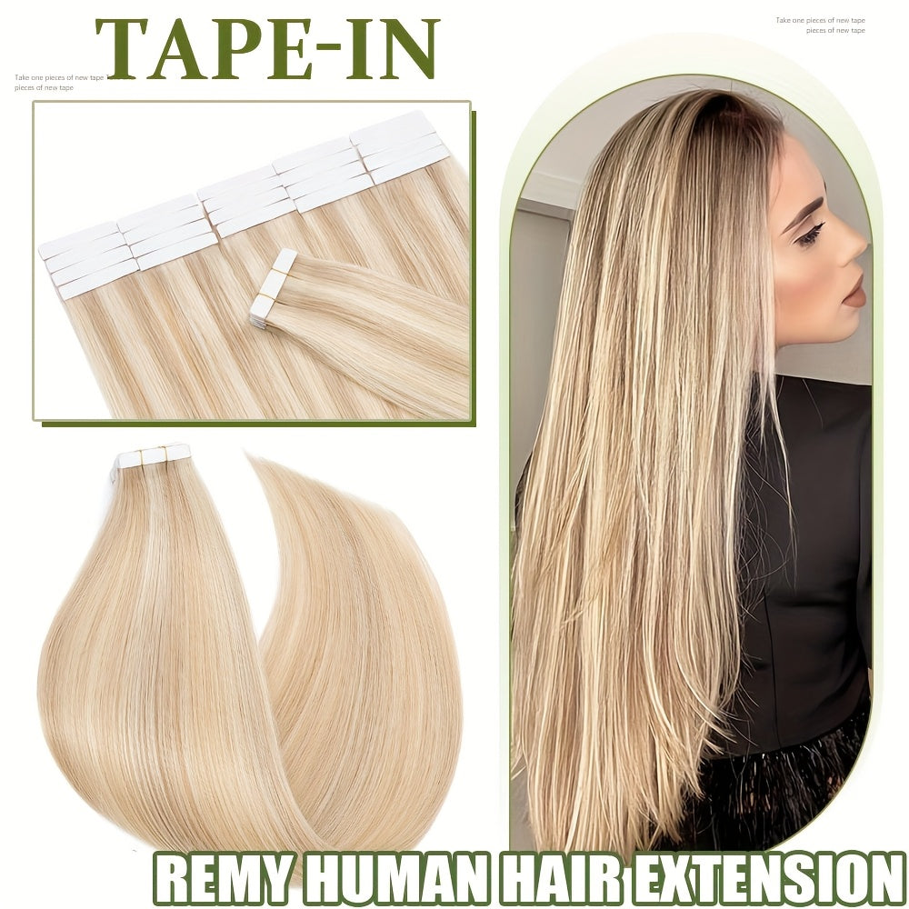 Hair Extension Tape In Human Extensions 20pcs Remy with 50g - #18P613, 35.56cm option