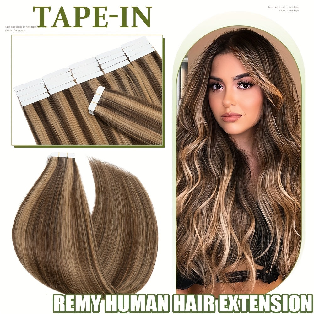 Hair Extension Tape In Human Extensions 20pcs Remy with 50g - #4P27, 45.72cm option