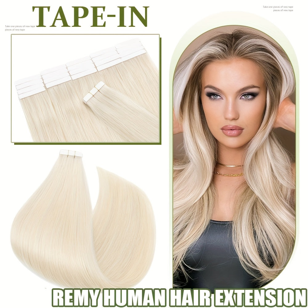 Hair Extension Tape In Human Extensions 20pcs Remy with 50g - #70, 35.56cm option