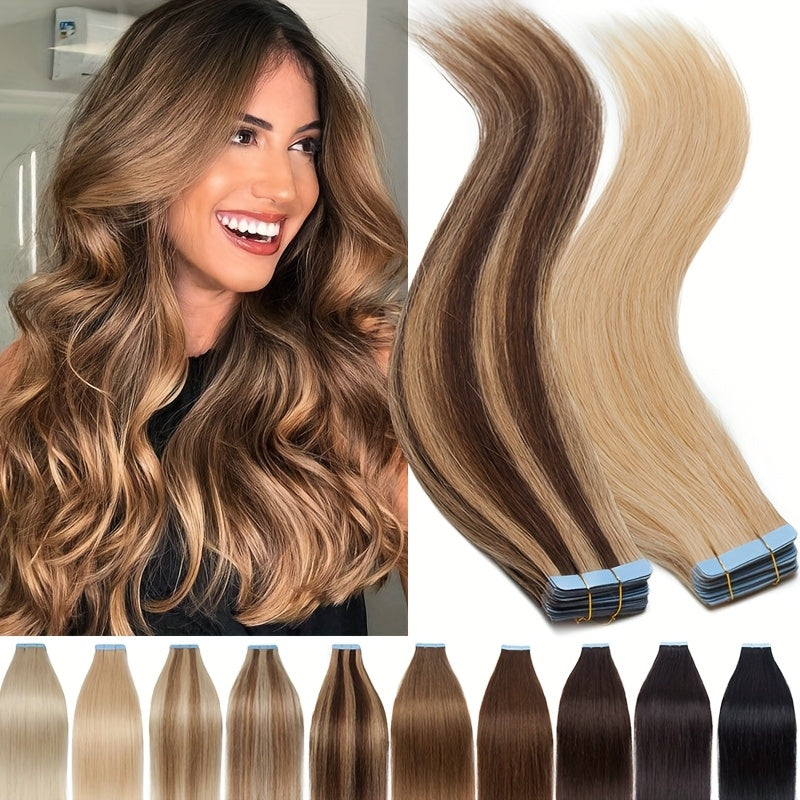 Hair Extension Tape In Human Extensions 20pcs Remy with 50g
