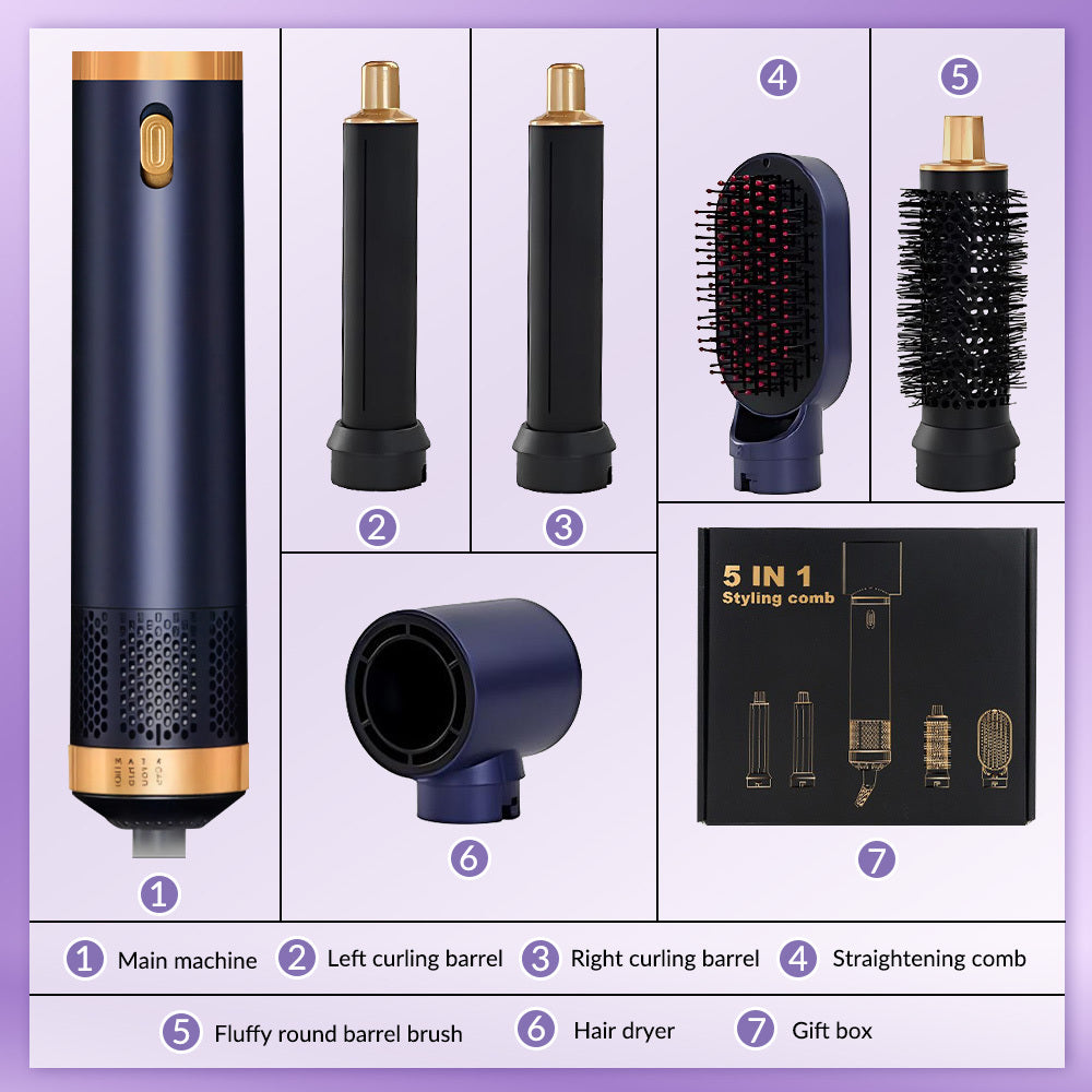 Hair Styling Tool 5-in-1 Hot Air Brush Dryer Brush with Ceramic - product gallery image 14
