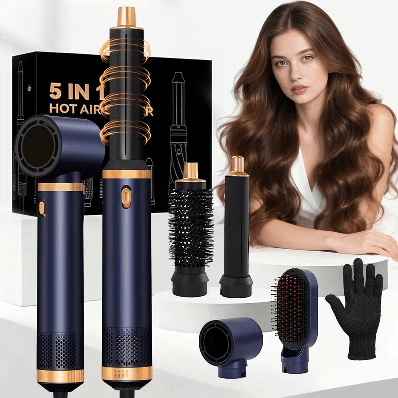 Hair Styling Tool 5-in-1 Hot Air Brush Dryer Brush with Ceramic - product gallery image 2