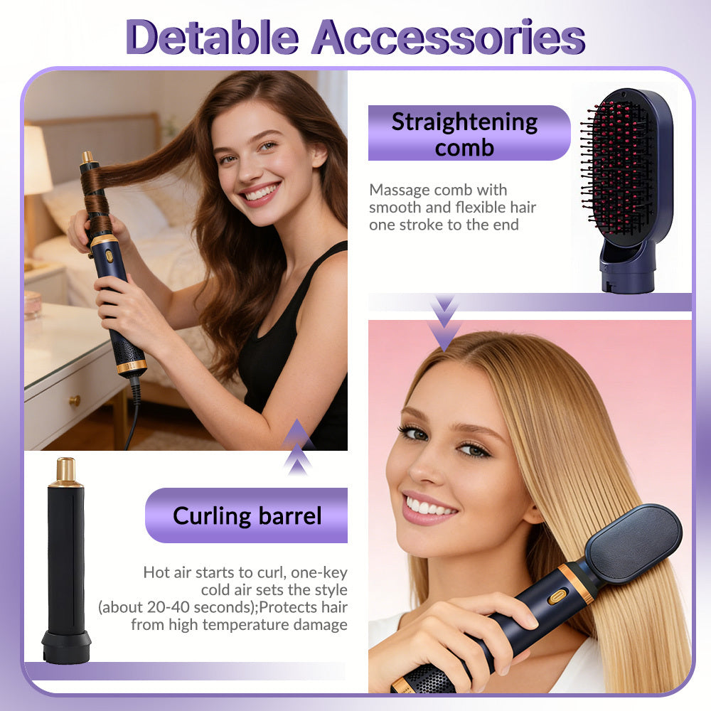 Hair Styling Tool 5-in-1 Hot Air Brush Dryer Brush with Ceramic - product gallery image 7