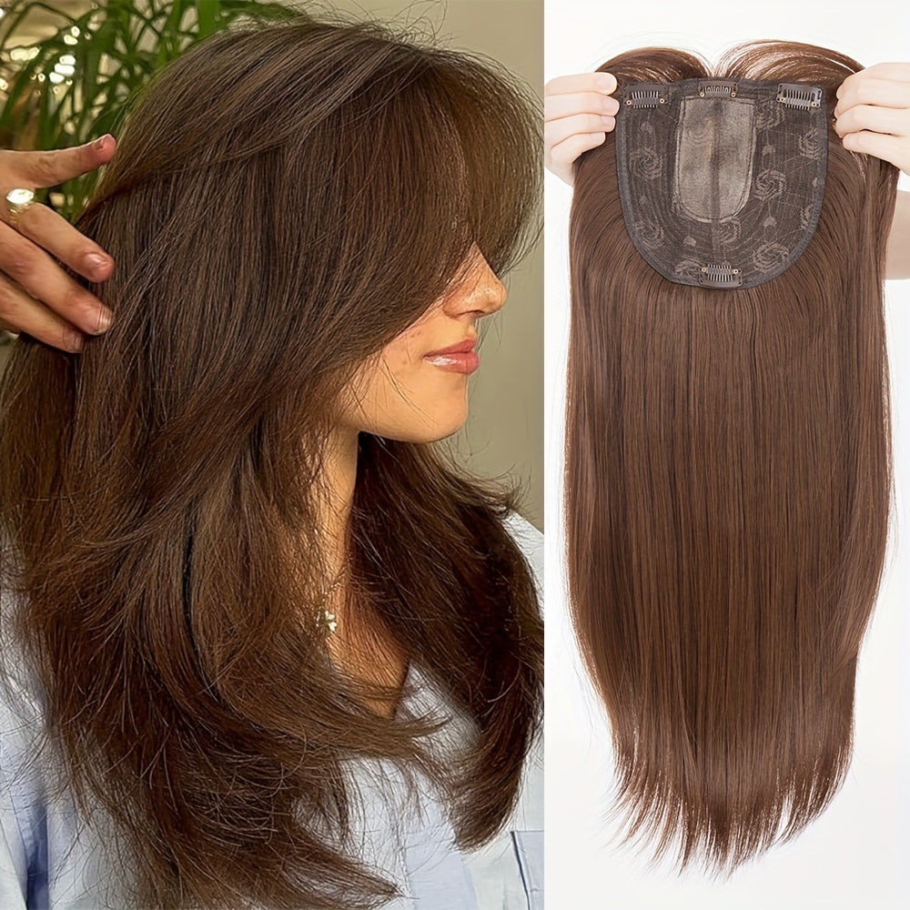 Hair Topper Bangs Women Thinning 45.72cm Clip-In 3D with 15.24cm - #8B option