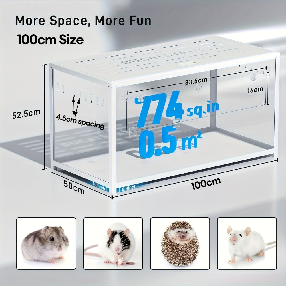 Hamster Cage with Easy Assembly, Lockable, 100cm, Metal - product gallery image 2