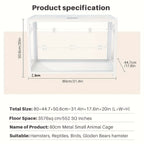 Hamster Cage with Easy Assembly, Lockable, 100cm, Metal - product gallery image 4