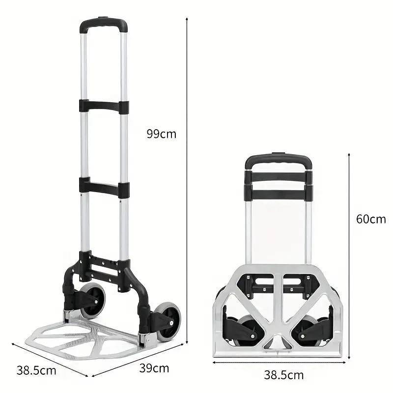 Hand Truck Trolley with Foldable, Adjustable Height, Wheels - product gallery image 9