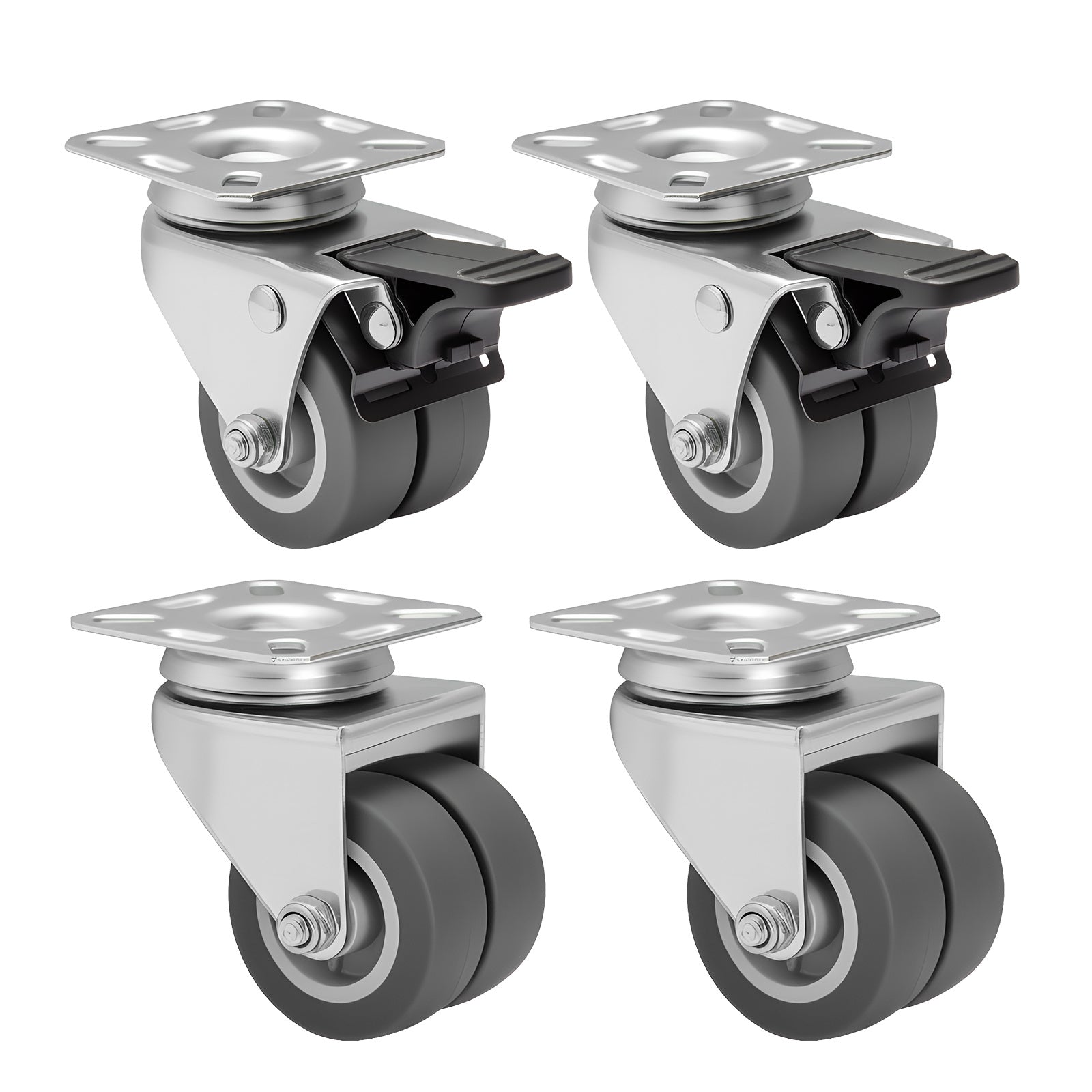 Hand Truck Trolley with Wheels, Lockable, 5.08 cm, Metal, 4pcs - product gallery image 3