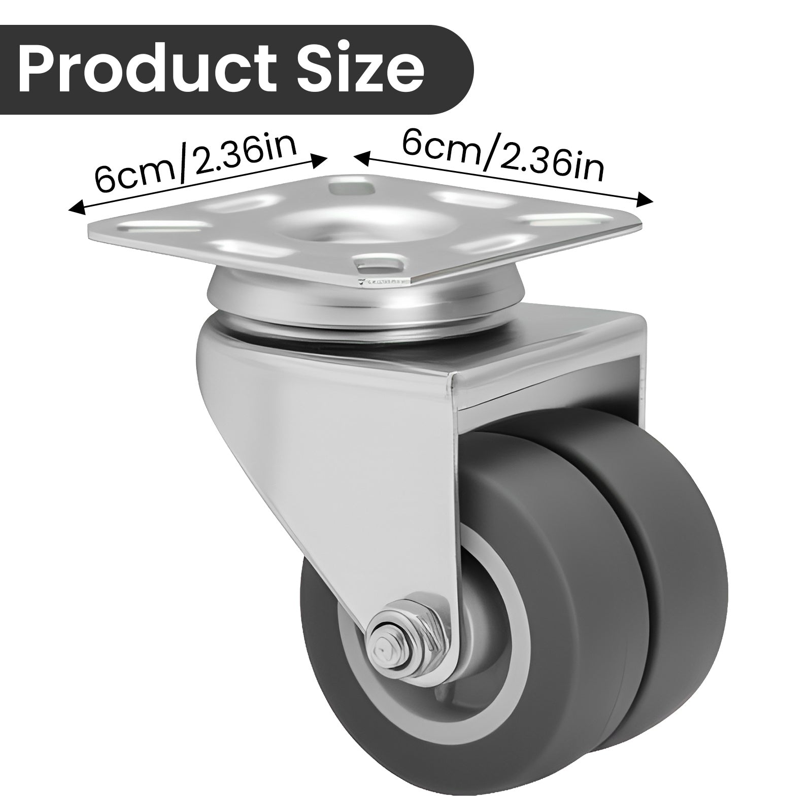 Hand Truck Trolley with Wheels, Lockable, 5.08 cm, Metal, 4pcs - product gallery image 4