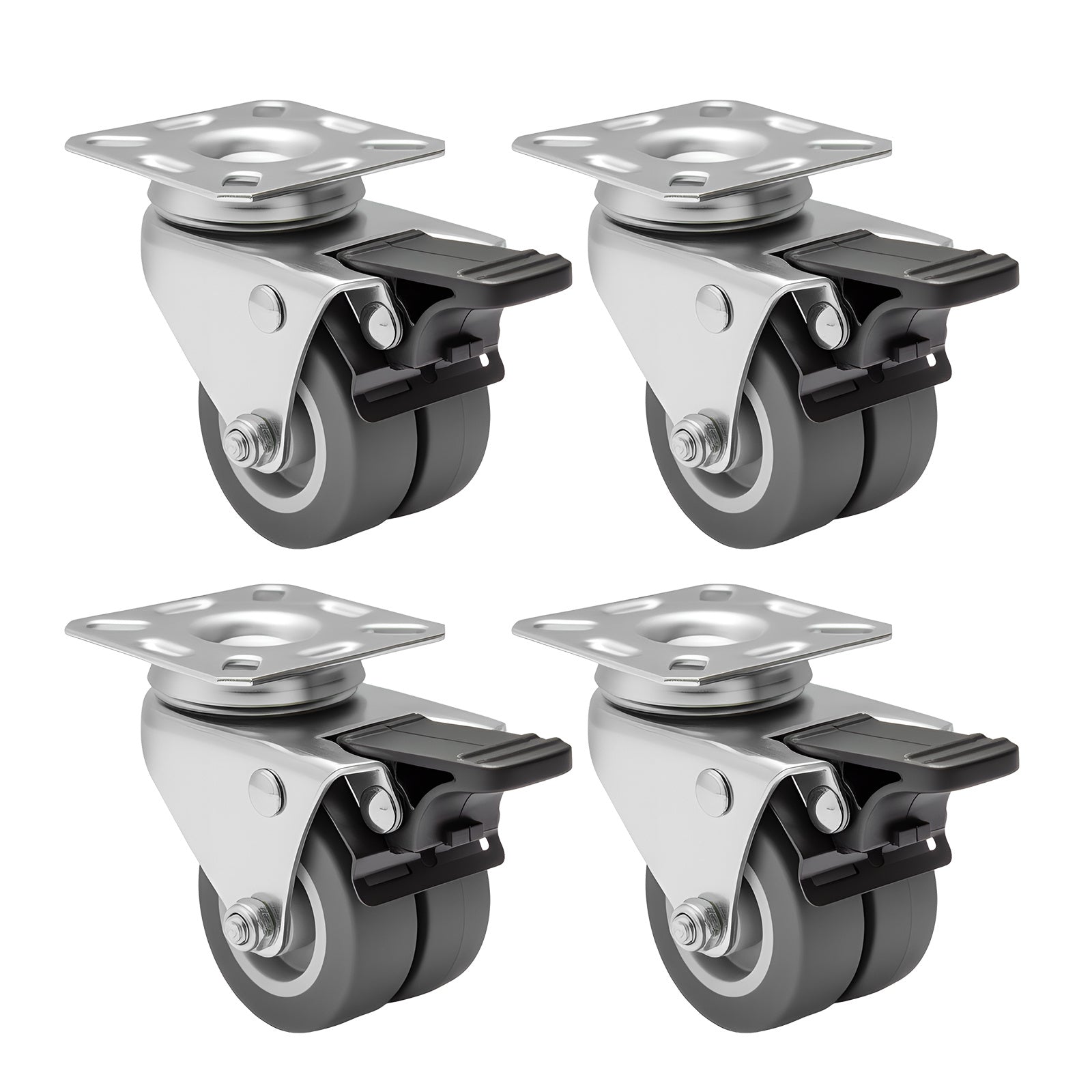 Hand Truck Trolley with Wheels, Lockable, 5.08 cm, Metal, 4pcs - product gallery image 6