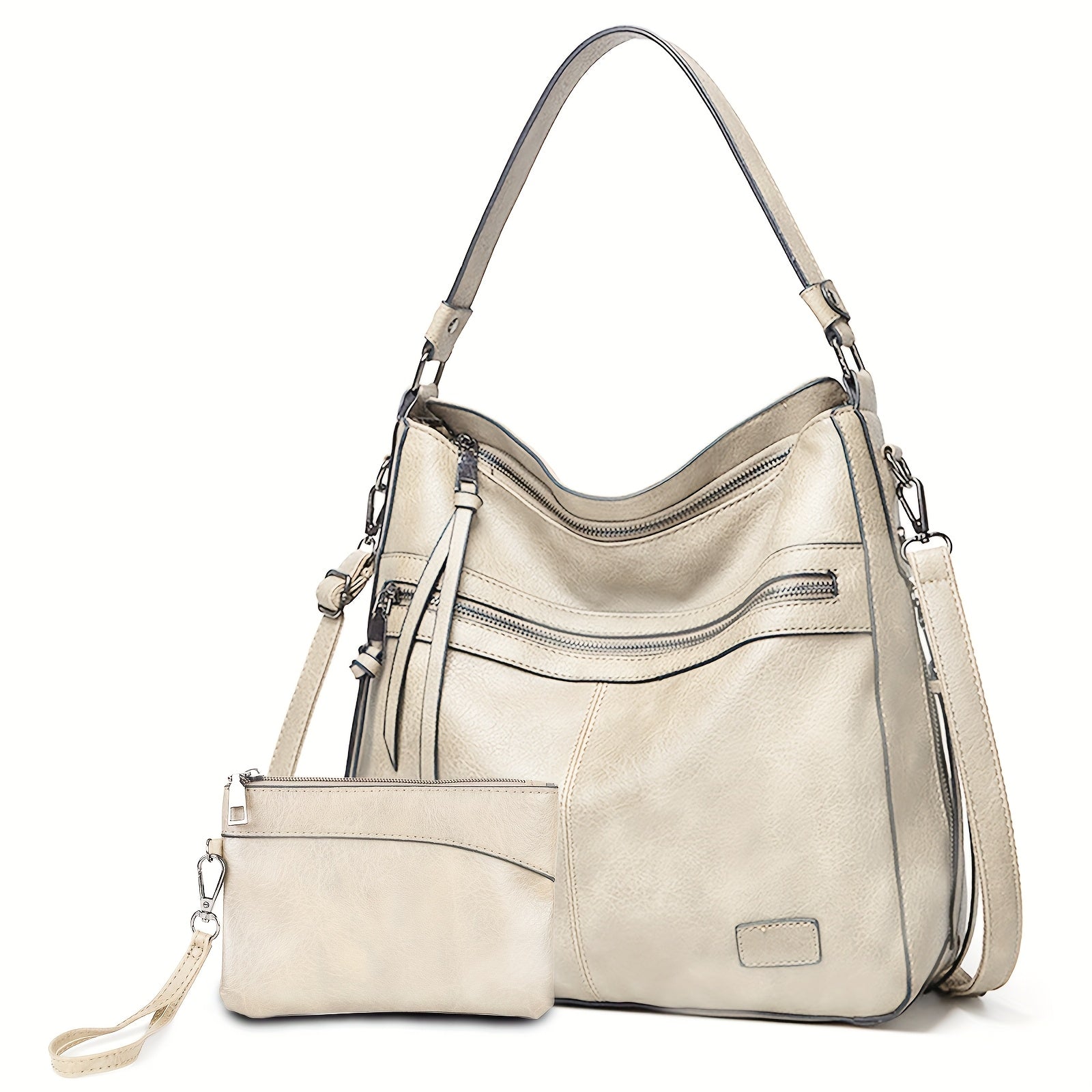 Handbag Convertible Tote Backpack Crossbody Strap for travel - BEIGE option