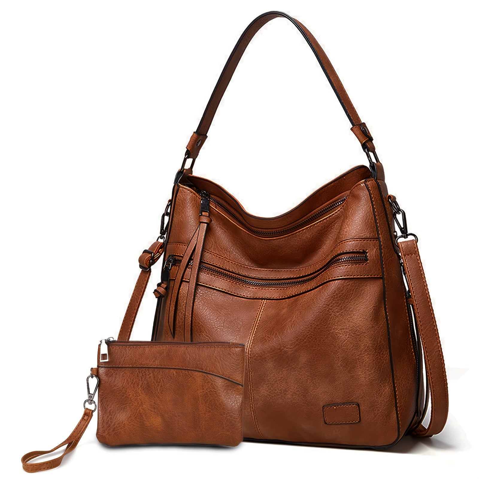 Handbag Convertible Tote Backpack Crossbody Strap for travel - BROWN option