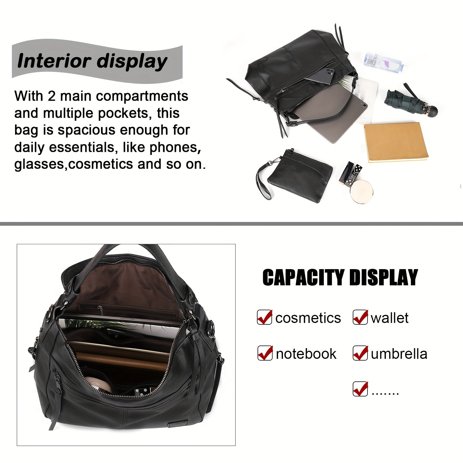 Handbag Convertible Tote Backpack Crossbody Strap for travel - product gallery image 5