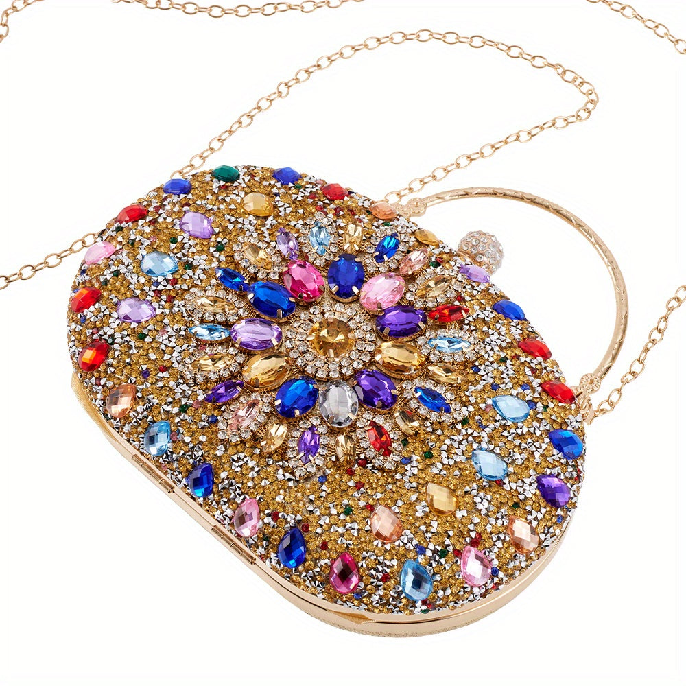 Handbag Crystal Evening Clutch Bag Women Sparkly with Metal - product gallery image 12