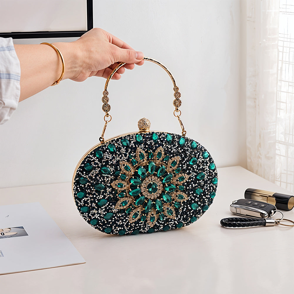 Handbag Crystal Evening Clutch Bag Women Sparkly with Metal - product gallery image 2