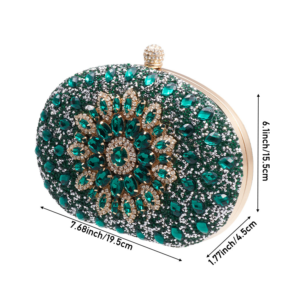 Handbag Crystal Evening Clutch Bag Women Sparkly with Metal - product gallery image 3