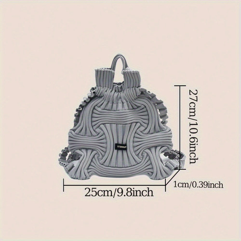 Handbag Knitted Tote Bag Women Woven Drawstring with Foldable - product gallery image 3