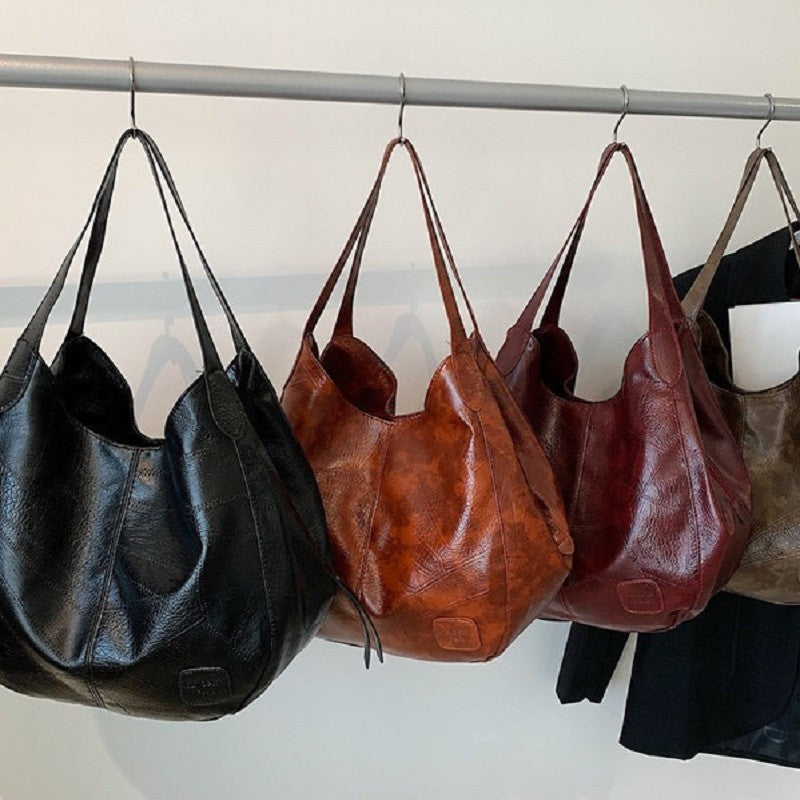 Handbag Large Capacity Women Shoulder Bag PU with Leather - product gallery image 2