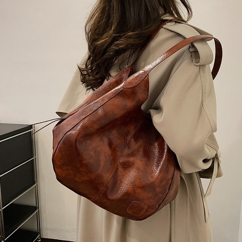 Handbag Large Capacity Women Shoulder Bag PU with Leather - product gallery image 6