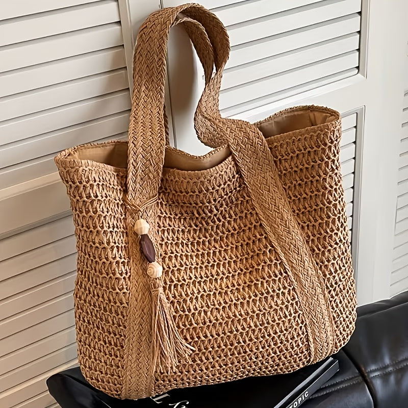 Handbag Large Capacity Woven Tote Bag Women for travel - product gallery image 2