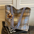 Handbag Tweed Plaid Shoulder Bag Women Spacious with Machine-Washable - product gallery image 6