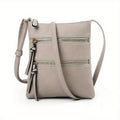 Handbag Women's Crossbody Bag PU Leather Messenger - Light Grey option