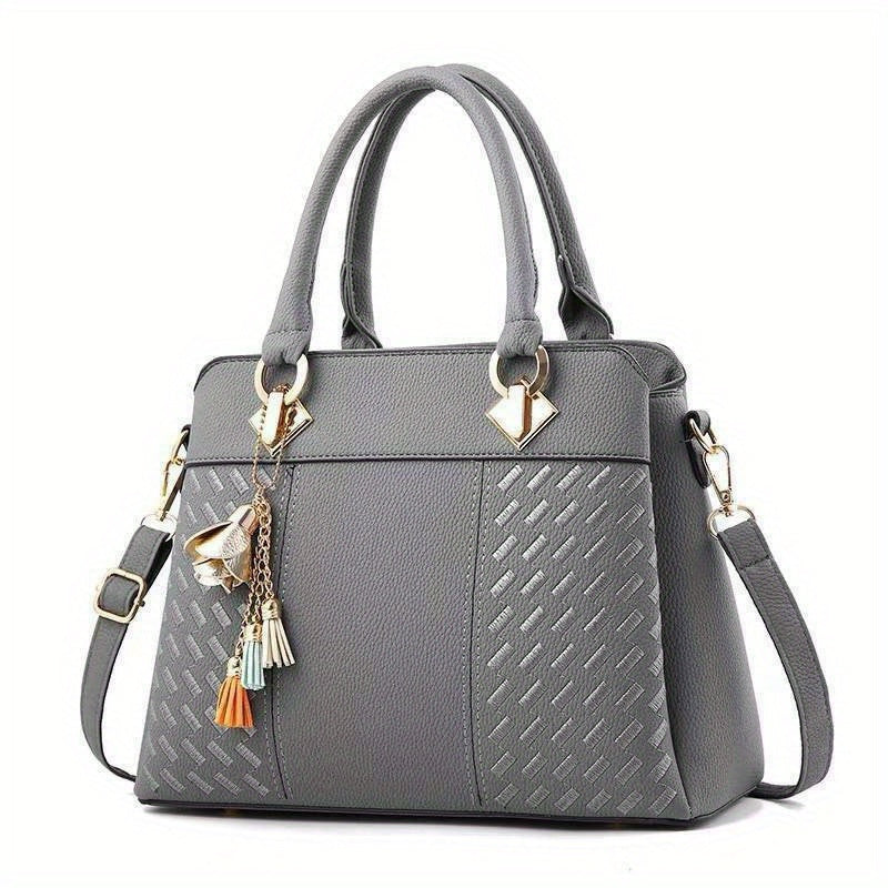 Handbag Women's PU Leather Tote Crossbody Strap for home offices - Dark Gray option