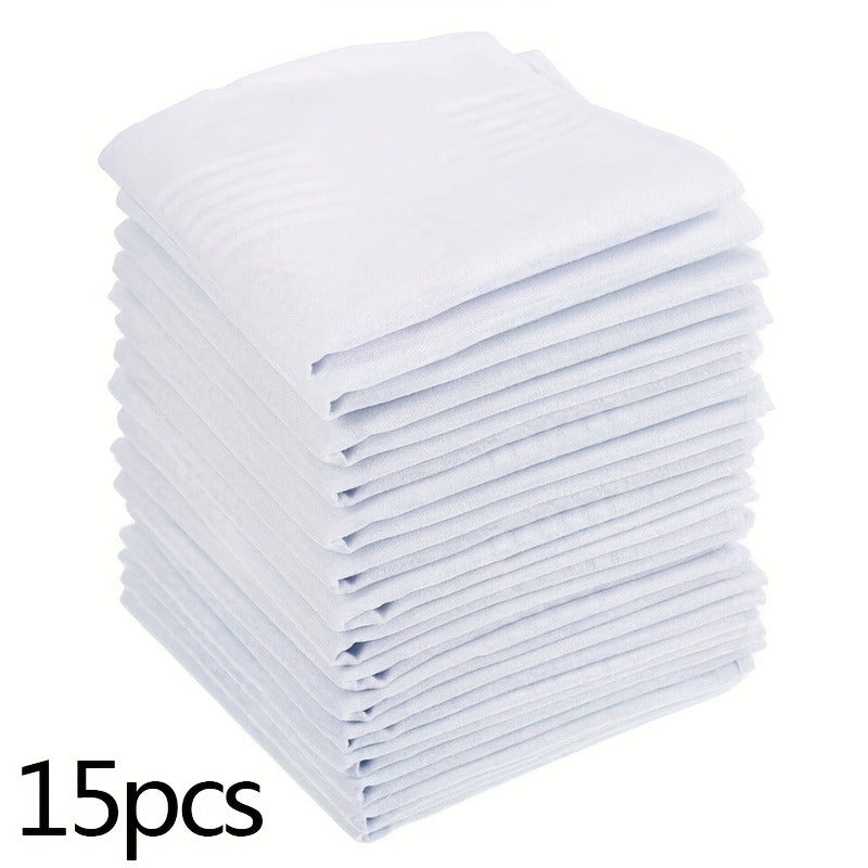 Handkerchief with Foldable, Machine-Washable, Cotton, 15PCS