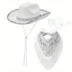 Hats & Costume Accessorie with Women Cowboy Cowgirl Hat Bandana Glasses - product gallery image 2