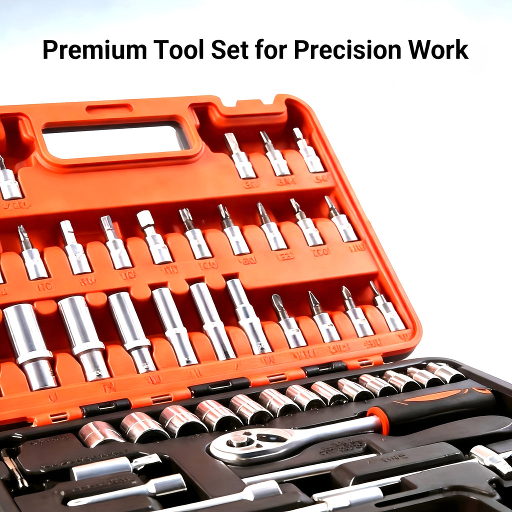 Heavy-Duty Socket Set with 43pcs, 52pcs, 43pcs/52pcs 1/4" Heavy-Duty Quick-Release - product gallery image 3