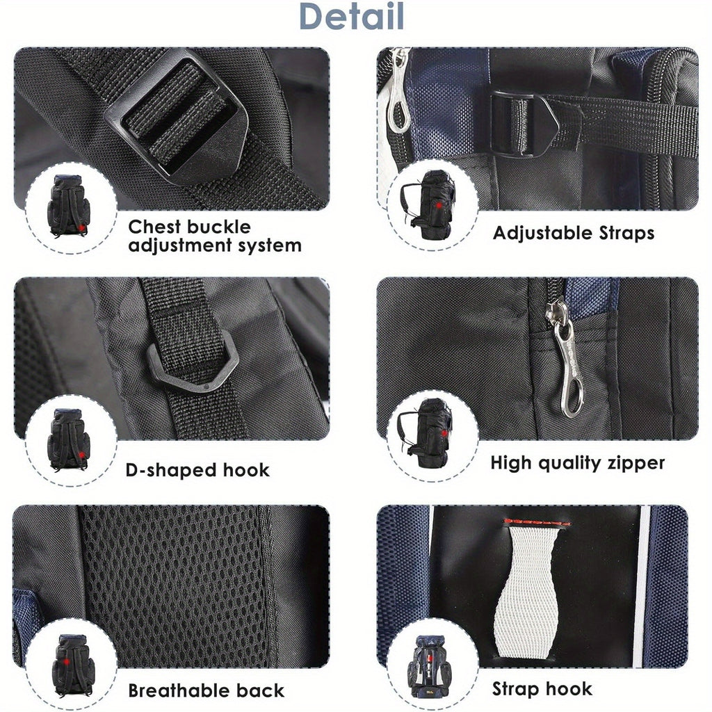 Hiking Backpack with Waterproof, Camping Travel Rucksack Large Capacity Nylon - product gallery image 3