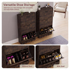 Home Furniture & Storage with Wood, 12 Pairs, Slim 3-Drawer Shoe Cabinet 9-12 Pairs - product gallery image 7