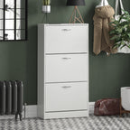 Home Furniture & Storage with Wood, 12 Pairs, Slim 3-Drawer Shoe Cabinet 9-12 Pairs - White option