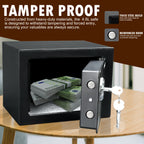 Home Safe Box with Freestanding, 2mm, 4mm, Solid Steel Security Key 4.6L Cash - product gallery image 3