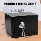 Home Safe Box with Freestanding, 2mm, 4mm, Solid Steel Security Key 4.6L Cash - product gallery image 8