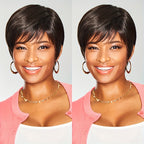 Human Hair Wig Glueless Short Pixie Cut Density Rose with 15.24cm - product gallery image 6