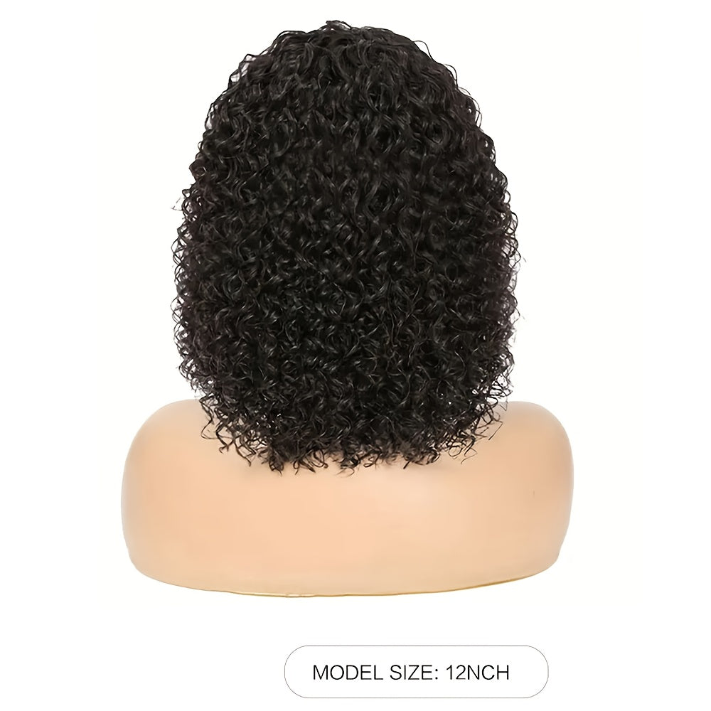 Human Hair Wig Kinky Curly Bob 4x4 Lace Closure for hair, skin and beauty routines - product gallery image 2