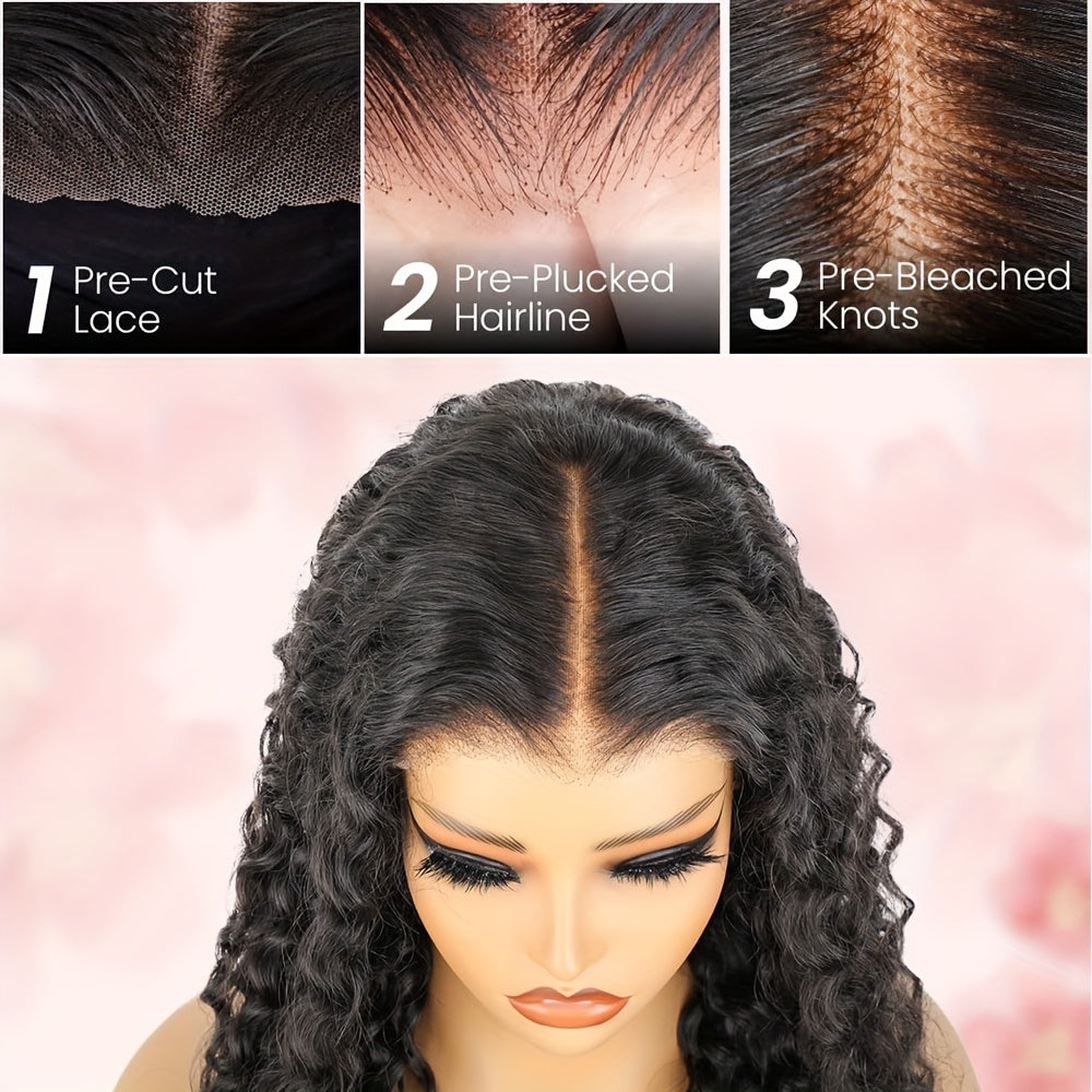 Human Hair Wig Kinky Curly Bob 4x4 Lace Closure for hair, skin and beauty routines - product gallery image 5